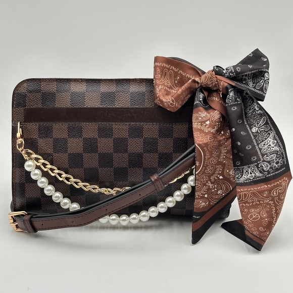 Authentic Louis Vuitton 2003 Damier Ebene Saint Louis Clutch Crossbody - Picture 1 of 16